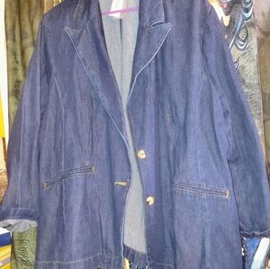 Lane Bryant Blue Denim Jacket Sz28 With Tags Soft Denim